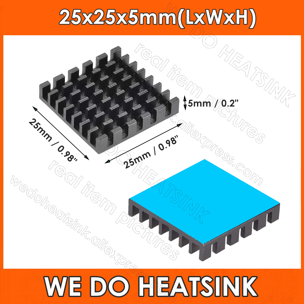 Aluminium Extrusion - 25X25X5Mm Màu Đen Tản Nhiệt Với