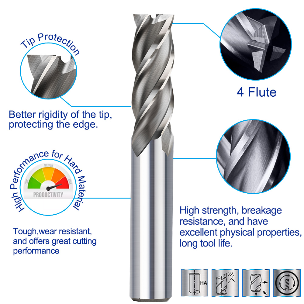 XCAN HSS Milling Cutter 4 Flut - đánh giá và giá End Mill Set