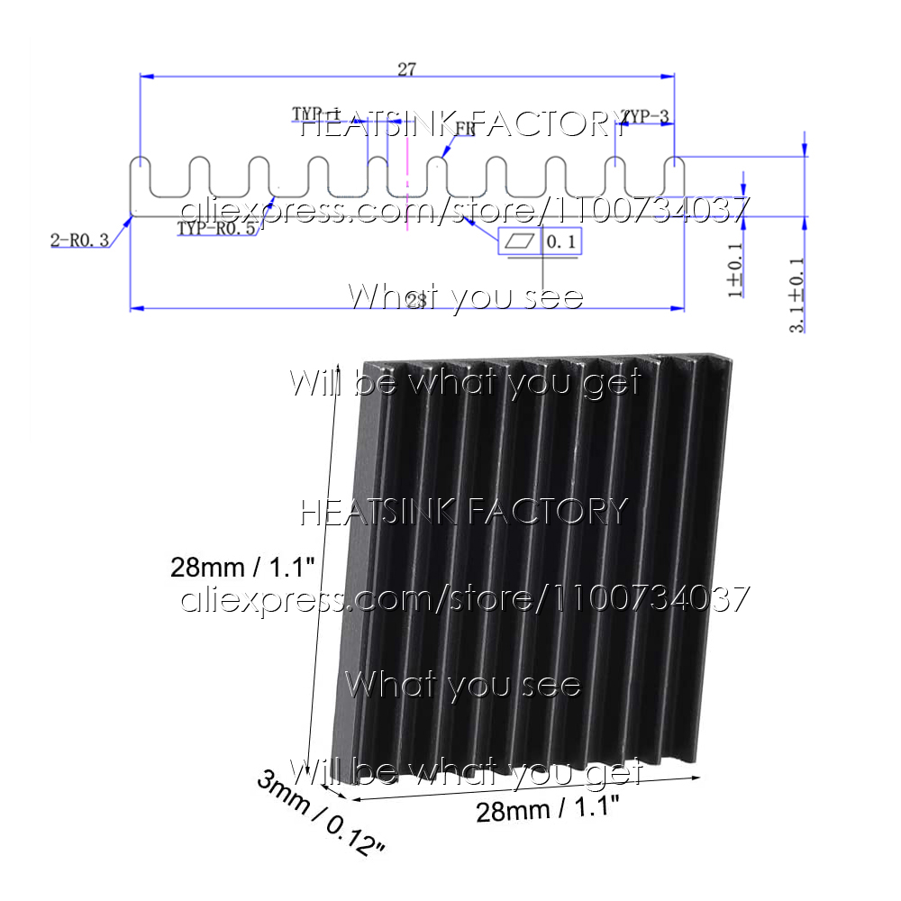 28X28X3Mm Bạc/Đen Nhôm Cập Làm - đánh giá và giá Aluminium Extrusion