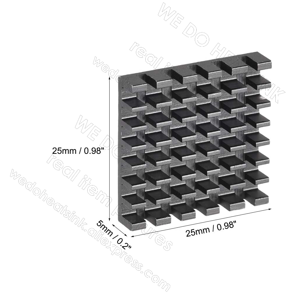 25X25X5Mm Màu Đen Tản Nhiệt Vớ - đánh giá và giá Aluminium Extrusion