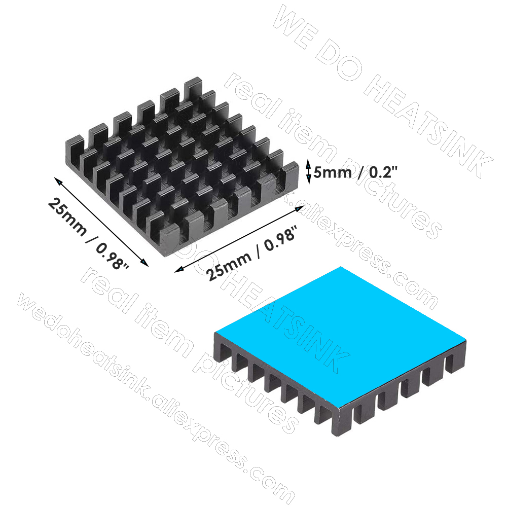 25X25X5Mm Màu Đen Tản Nhiệt Vớ - đánh giá và giá Aluminium Extrusion