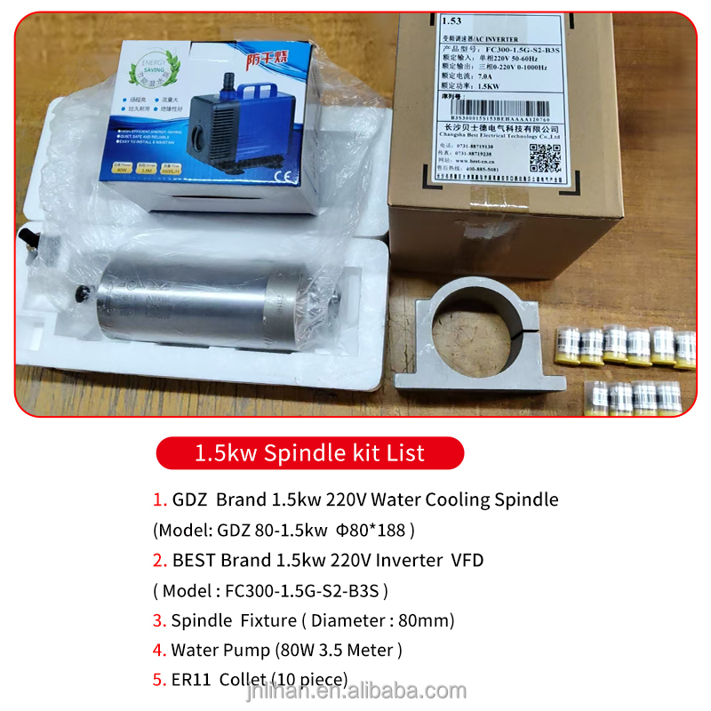 GDZ-80-1.5 ER11 24000rpm 220V  - đánh giá và giá Water Cooled Spindle